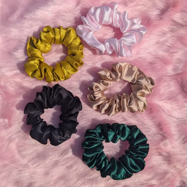 Satin Scrunchie Combo – Pack of 10 | Soft & Smooth Hair Scrunchies | No-Crease, Gentle Hold | Perfect for All Hair Types | Elegant & Stylish Hair Ties - Image 2