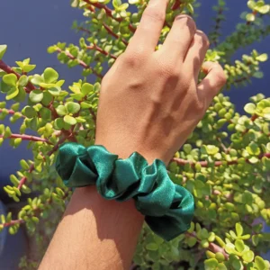 Teal green stain scrunchie