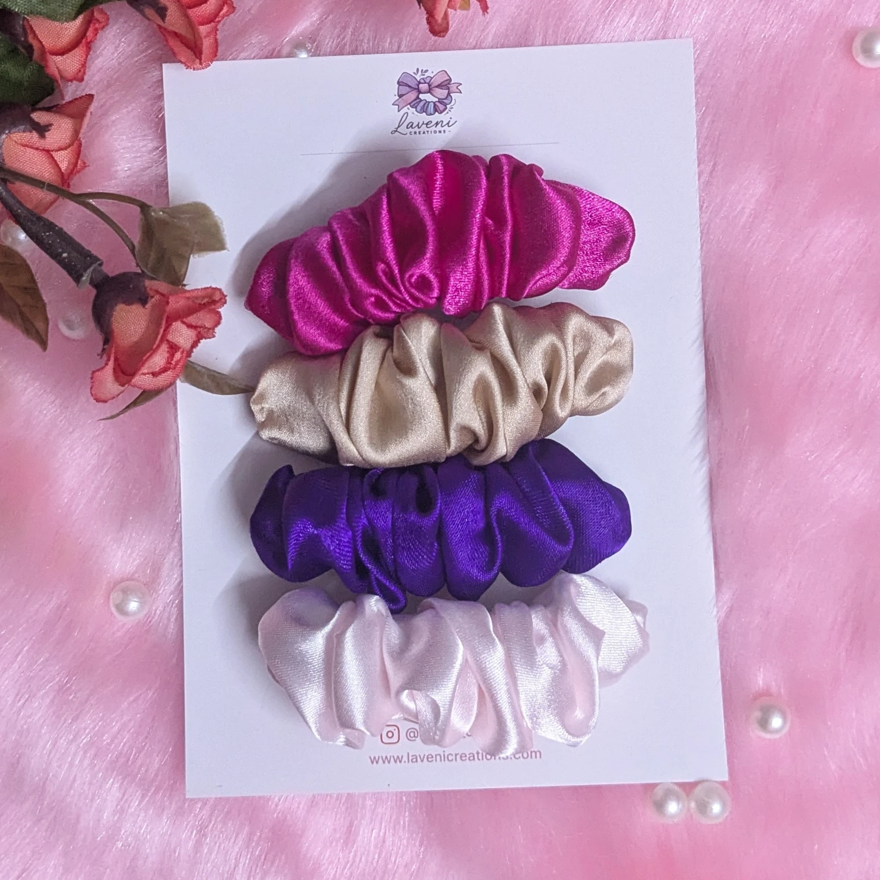 Premium Satin Snail Barrette Clips Combo – Pack of 4 (Pink, Beige, Purple, Baby Pink) - Image 4