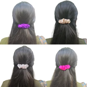 Premium Satin Snail Barrette Clips Combo – Pack of 4 (Pink, Beige, Purple, Baby Pink)
