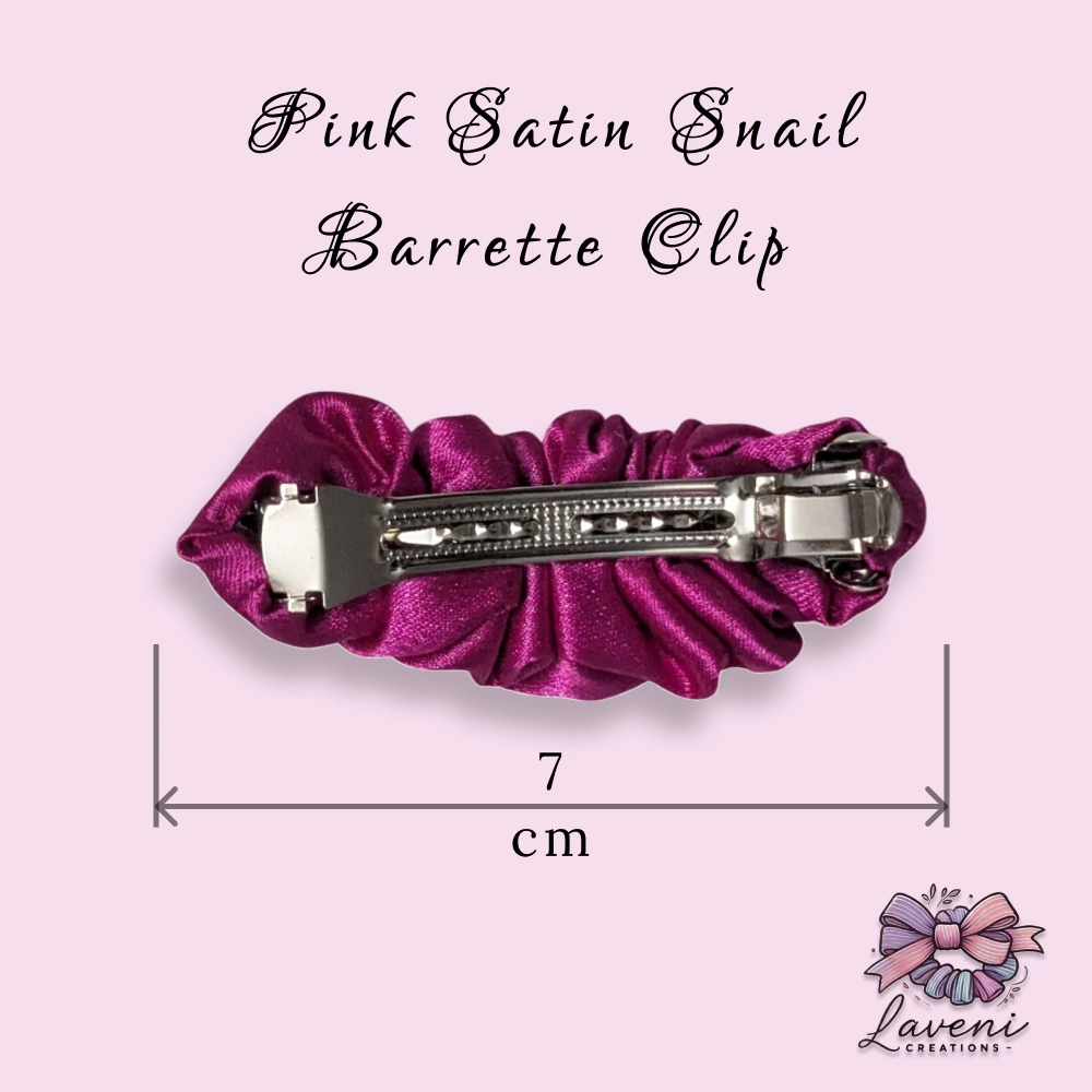 Premium Satin Snail Barrette Clips Combo – Pack of 4 (Pink, Beige, Purple, Baby Pink) - Image 3