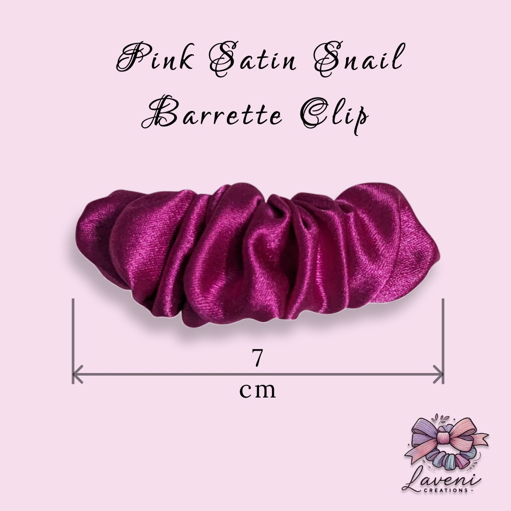 Premium Satin Snail Barrette Clips Combo – Pack of 4 (Pink, Dark Green, Baby Pink, Blue) - Image 6