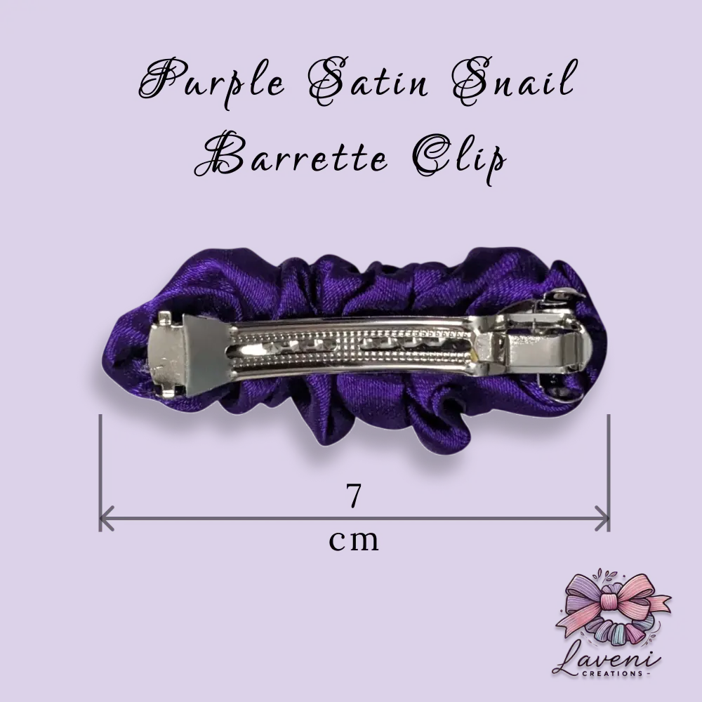 Premium Satin Snail Barrette Clips Combo – Pack of 4 (Pink, Beige, Purple, Baby Pink) - Image 5